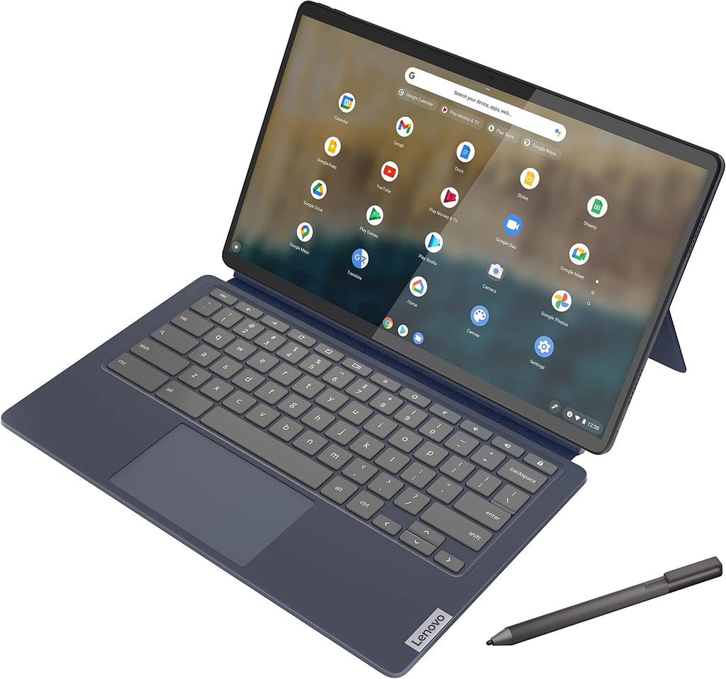 Lenovo 82QS0000US, IdeaPad Duet 5 Chromebook, OLED 13.3' FHD Touch Display, Snapdragon SC7180, 4GB RAM, 64GB Storage, Qualcomm Adreno Graphics, Chrome OS, Abyss Blue