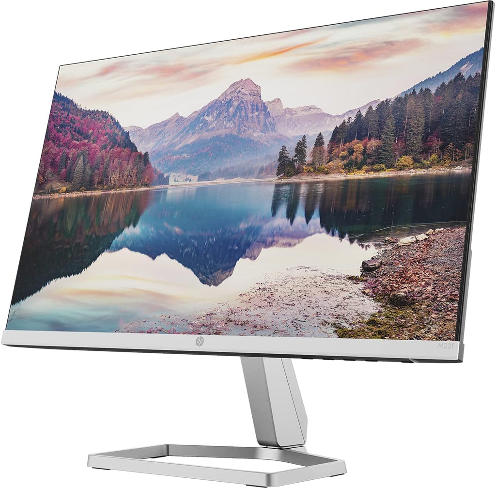 HP 22 IPS 1080P FreeSync Monitor Bundle with Docztorm Dock, 22 inch IPS (1920 x 1080) Display, HDMI, VGA, Adjustable Tilt, Ideal for Home & Business, Black & Silver 2 Pack
