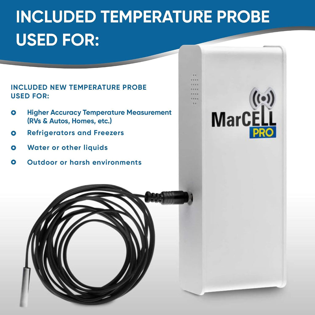 MarCELL PRO - Professional Level Remote Temperature, Humidity & Power Monitor - No WiFi Needed (Uses Verizon Network) - RV, Network Room, Freezer, Home - Instant Phone Call Alerts - Made in The USA