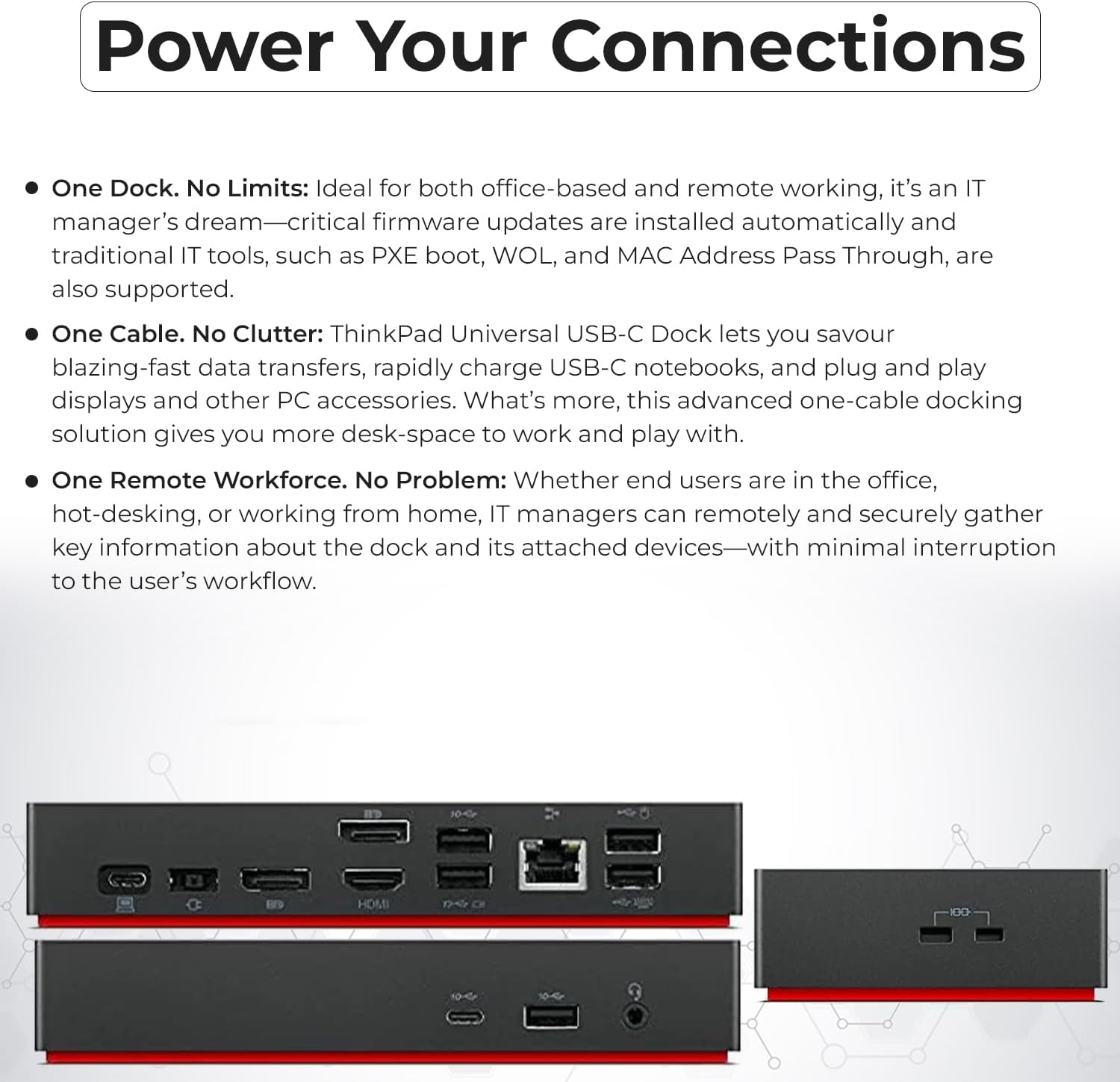 40AY0090US Lenovo Thinkpad Docking Station Dual Monitor - Supports 4K Display, Universal Lenovo Gen 2 Dock with 90W Adapter, HDMI, DisplayPort, USB-C Cables & Cloth (Renewed)