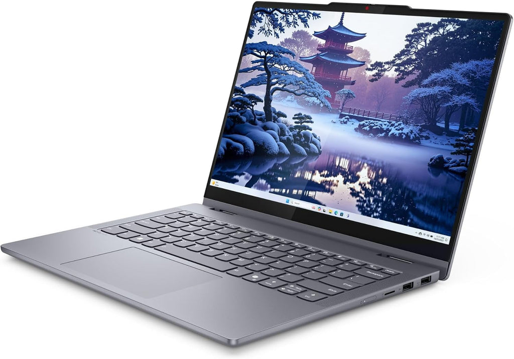 Lenovo IdeaPad 5i 2-in-1 14' WUXGA Touchscreen Laptop|Intel Core Ultra 5 AI 225U|Intel Graphics|Grey|Backlit| 8GB RAM DDR5 | 512GB SSD | Windows 11 Home | Bundle with USB 3.0 Hub