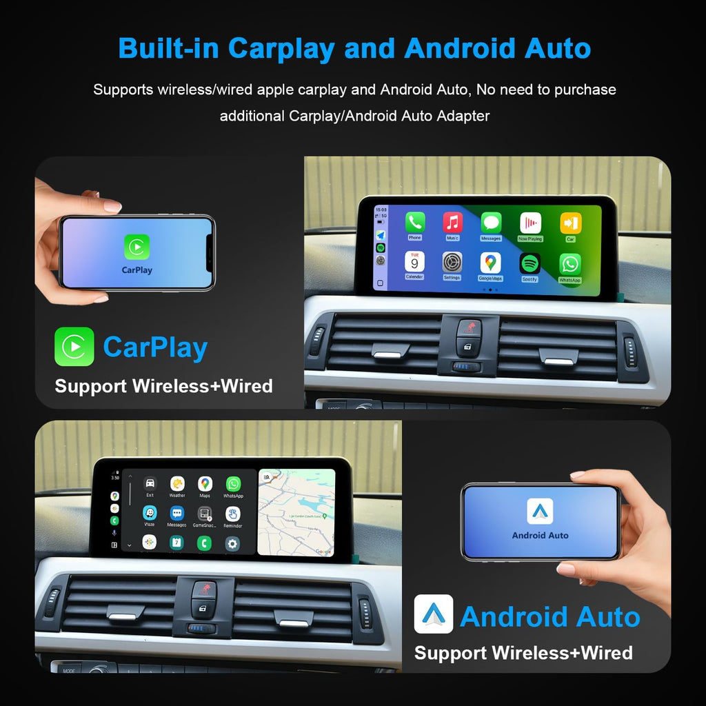 PEMP 10.25' Linux Screen for BMW (2012-2017) 3 Series F30 NBT CIC System, CarPlay Support iOS 26 Android Auto Mirror Link with a 720P AHD Revers Camera