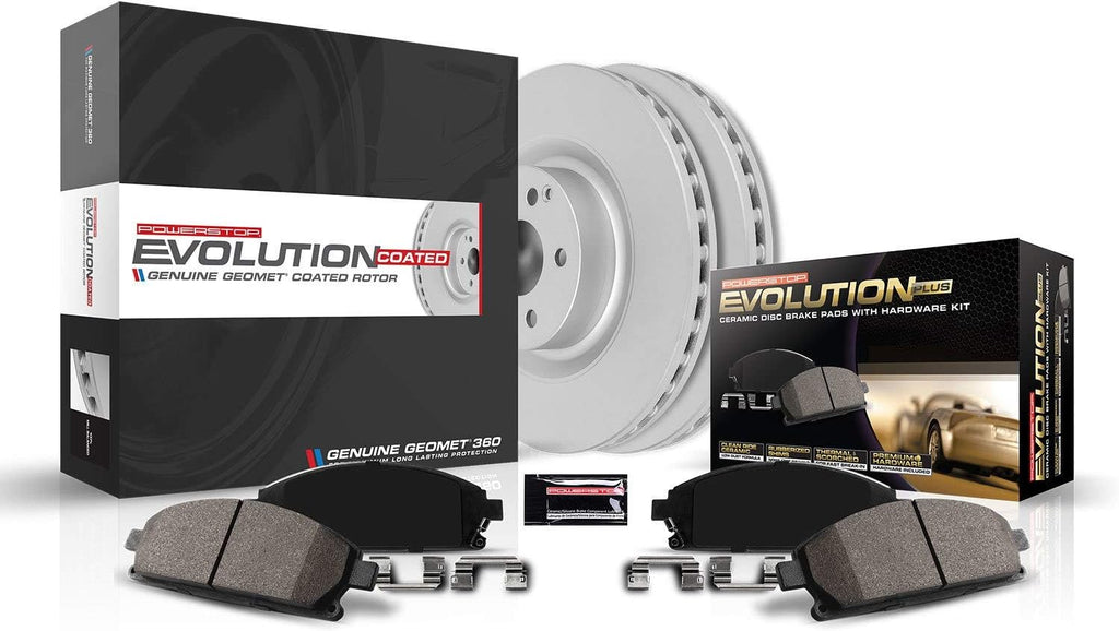 PowerStop Front Brake Kit for Jeep Gladiator 2020-23 | Jeep Wrangler 2018-22 - Fully-Coated Disc Rotors with Z17 Ceramic Brake Pads Replacement, CRK7940