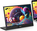 Mobile Pixels Glance 16' 1080P FHD Travel Monitor for Laptop, Portable Monitor HDMI USB Type C Connection, Tilt Adjustment & Non-Slip Portable Computer Screen with Dual Speakers for PC, macOS, Windows
