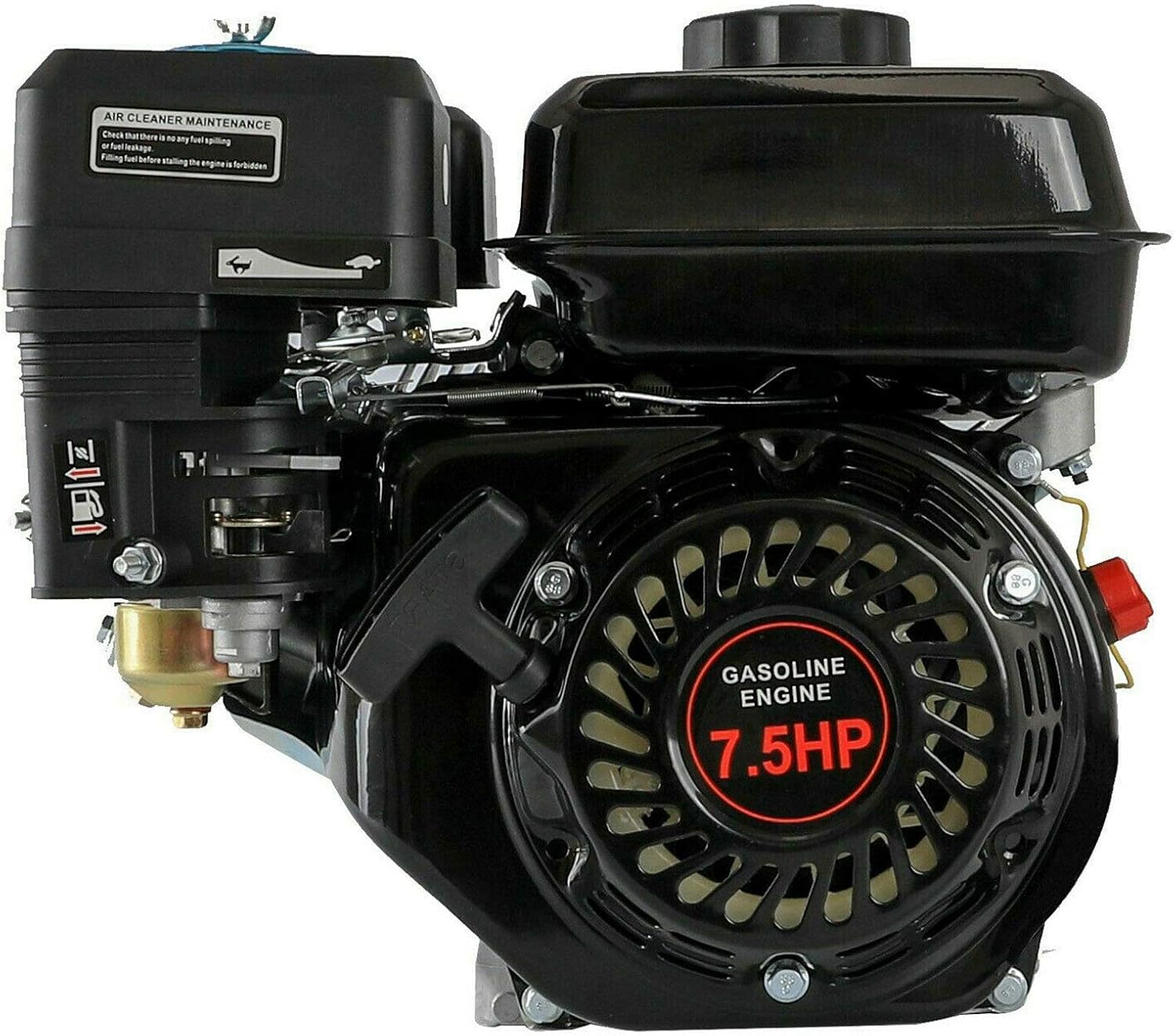 4-Stroke Gas Engine Motor GX160 Motor Replacement 7.5HP 210CC Pull Start Air Cooled Single Cylinder Gas Engine Suitable for Honda GX160 Ideal for Compressor Lawnmower Pump Generator Go Kart Engine
