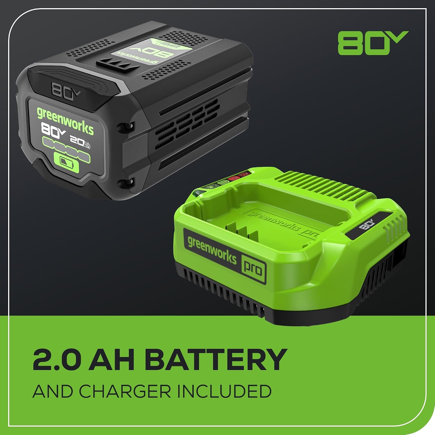Greenworks 80V 10' Brushless Cordless Polesaw (Great For Pruning and Trimming Branches / 75+ Compatible Tools), 2.0Ah Battery and Charger