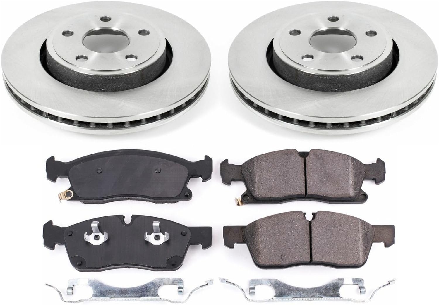 PowerStop Front Brake Kit for Jeep Grand Cherokee 2017-20 - Z17 Ceramic Brake Pads & Disc Rotors Replacement, KOE7412