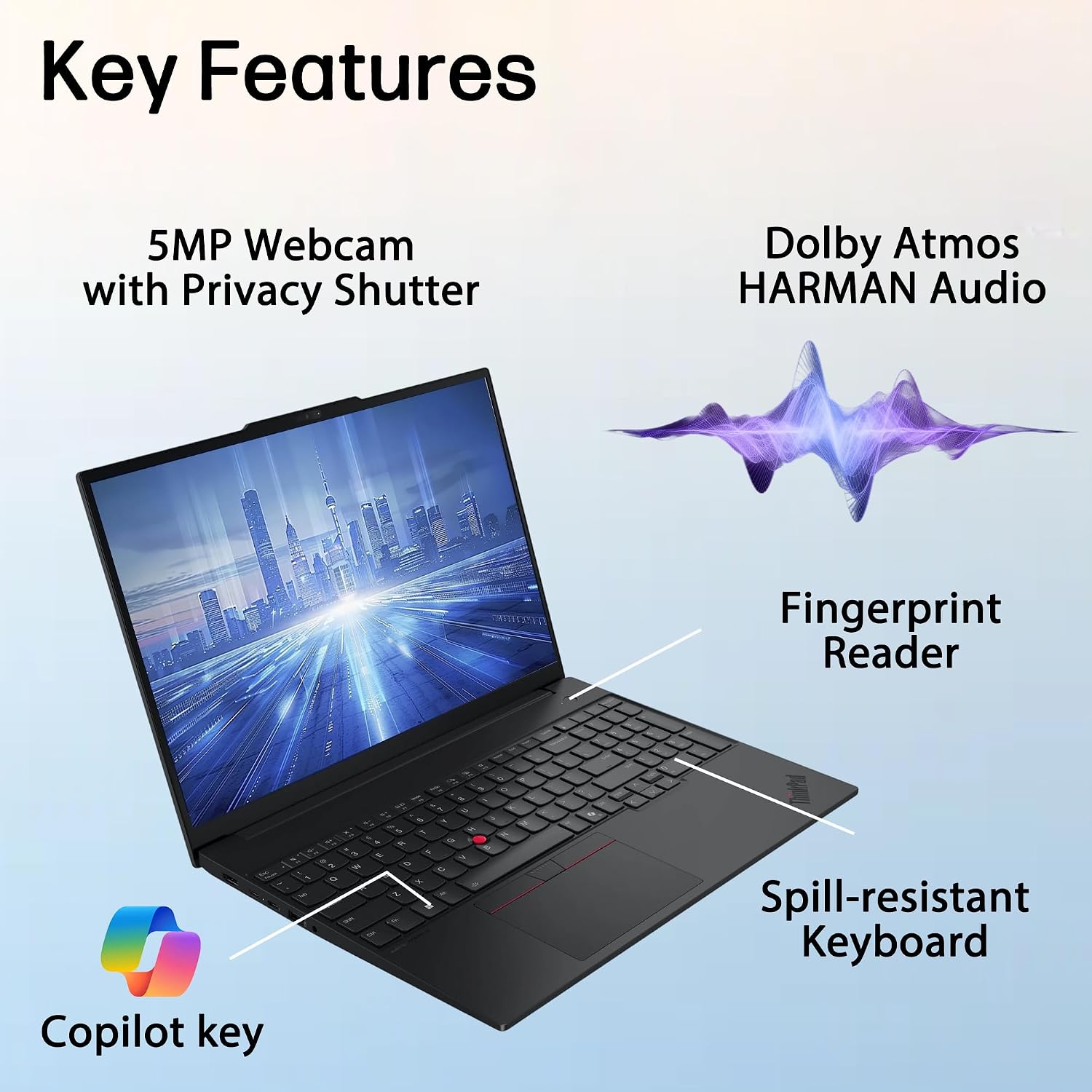 Lenovo ThinkPad E16 Gen 3 Business AI PC Laptop (16' FHD+ Anti-Glare, Intel 16-Core Ultra 7 255H (> i7-13700H), 32GB DDR5 RAM, 1TB SSD), Fingerprint Reader, 5MP Webcam, Thunderbolt 4, Win 11 Pro