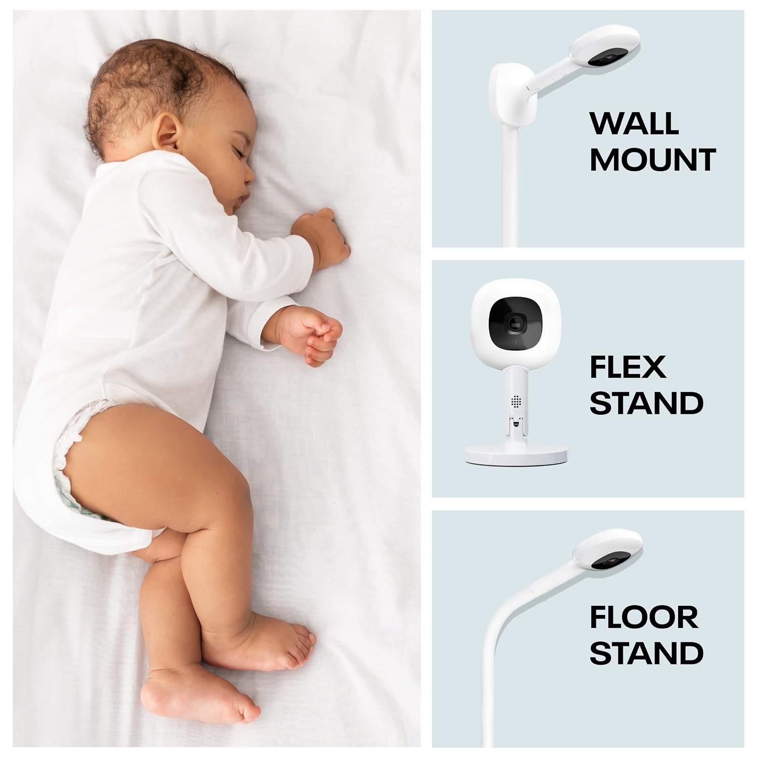 Nanit Pro Smart Baby Monitor & Flex Stand - 1080p Secure Wi-Fi Video Camera, Sensor-Free Sleep & Breathing Motion Tracker, 2-Way Audio, Sound & Motion Alerts, Night Vision, and Breathing Band - Blue