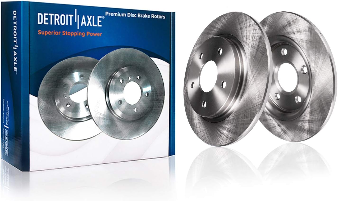Detroit Axle - Rear Brake Kit for 2007-2017 Jeep Wrangler, 2018 Wrangler JK, Disc Brakes Rotors Driver Side Brake Caliper 2008 2009 2010 2011 2012 2013 2014 2015 2016 Replacement [12.44' inch Rotor]