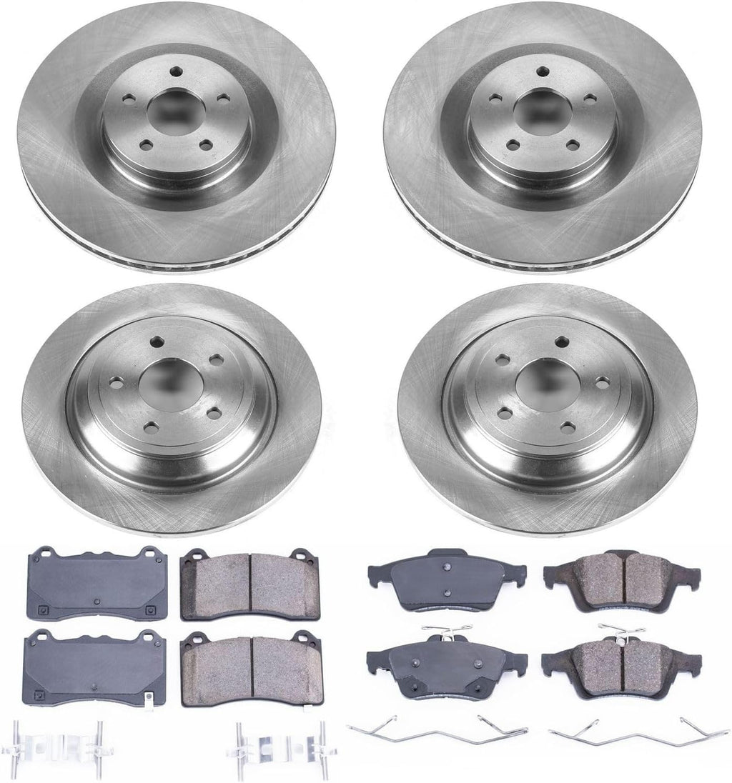 PowerStop Front and Rear Brake Kit for Ford Focus 2016-18 - Z17 Ceramic Brake Pads & Disc Rotors Replacement, KOE7319