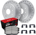 R1 Concepts Front Brake Kit For 2011-2019 Ford Fiesta| Drilled Brake Rotors| Optimum Oep Brake Pads and Rotors Kit