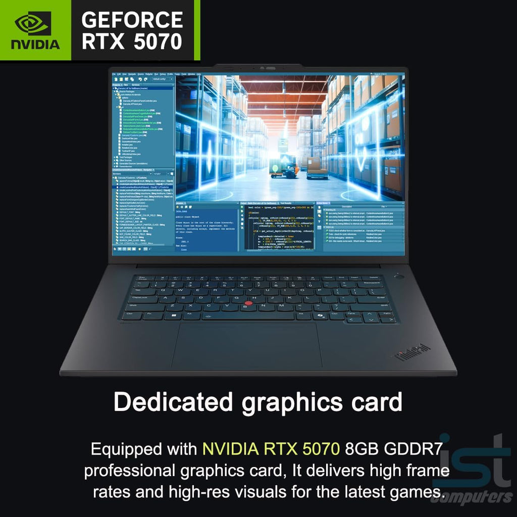 Lenovo ThinkPad T1g Gen 8 Mobile Workstation Laptop (NVIDIA RTX 5070 8GB, Intel Core Ultra 9 285H, 64GB DDR5, 2TB SSD, 16' 3.2K OLED Touchscreen) for Business, Gaming & Design, Fingerprint, Win 11 Pro