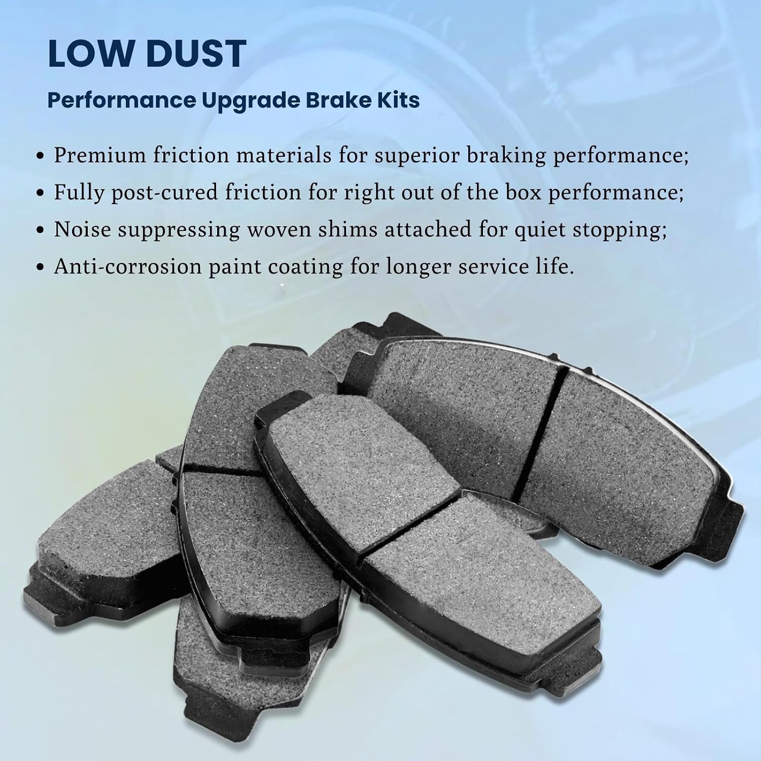 Break Pad Front Brake Pads - Brake Pad Set Replacement Car Brake Pad fits Chevy Silverado 2500 HD 2001-2010 fits Chevrolet Silverado 2500 HD Classic 2007-2007
