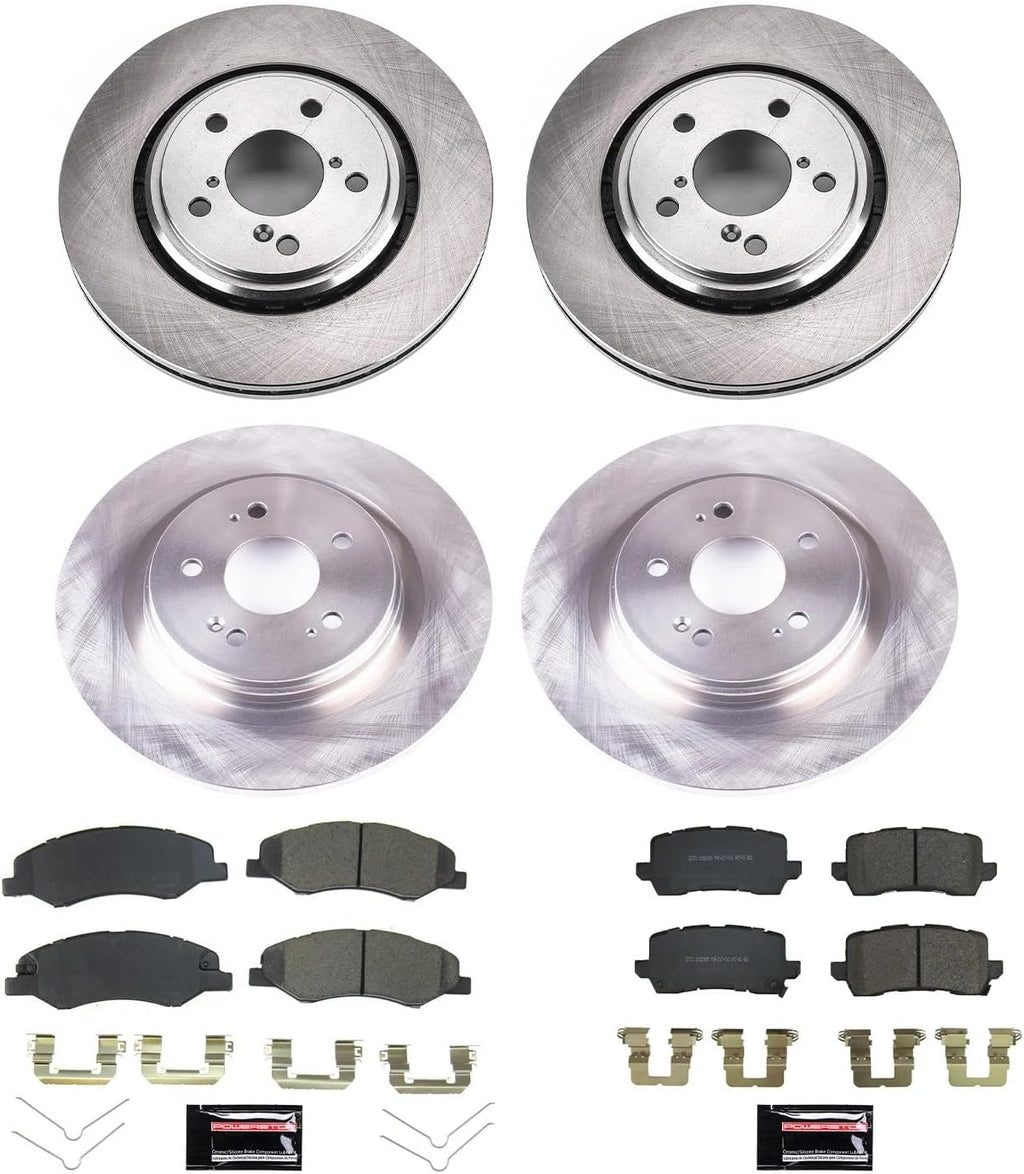 PowerStop Front and Rear Brake Kit for Honda Odyssey 2021-25 - Z17 Ceramic Brake Pads & Disc Rotors Replacement, KOE8807