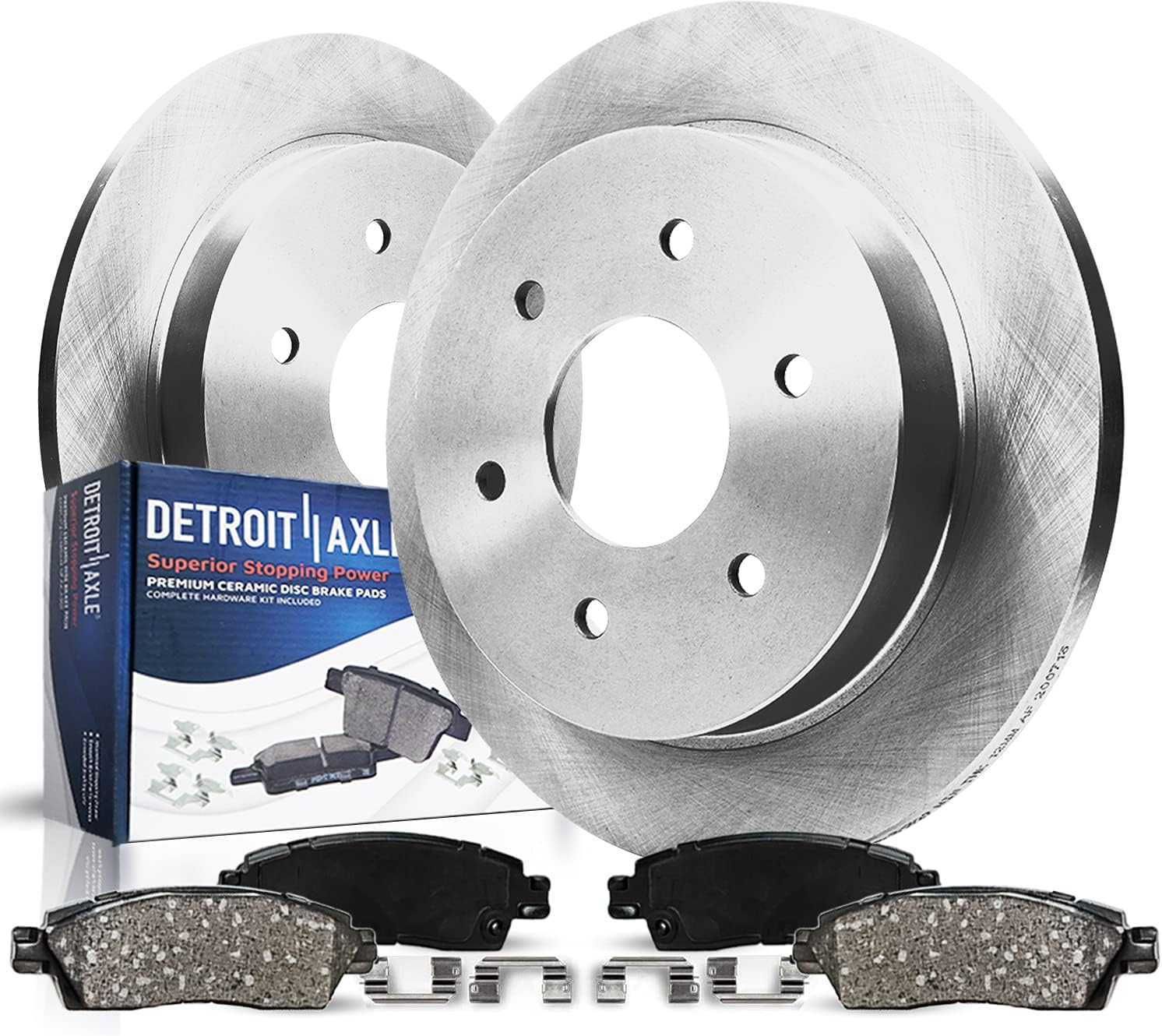 Detroit Axle - REAR Brake Kit for 2009-10 H3T 2006-2010 Hummer H3 Disc Brake Rotors Ceramic Brakes Pads 2007 2008 Replacement