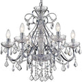 Bestier Modern Chrome Pendant Chandelier Crystal Lighting Ceiling Light Fixture Lamp for Dining Room Bathroom Bedroom Livingroom 6 E12 Bulbs Required D23.6 x H22.8