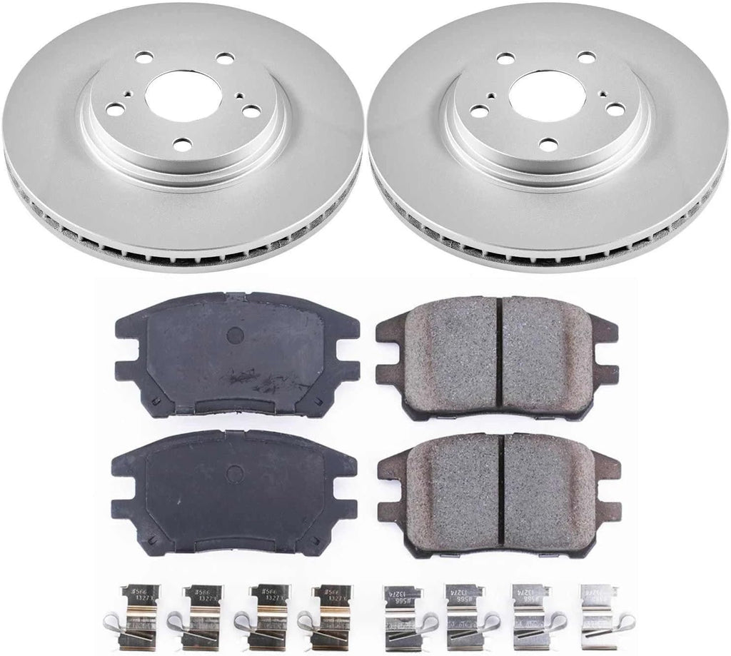 PowerStop Front Brake Kit for Lexus RX300 2002-03 - Fully-Coated Disc Rotors with Z17 Ceramic Brake Pads Replacement, CRK1146