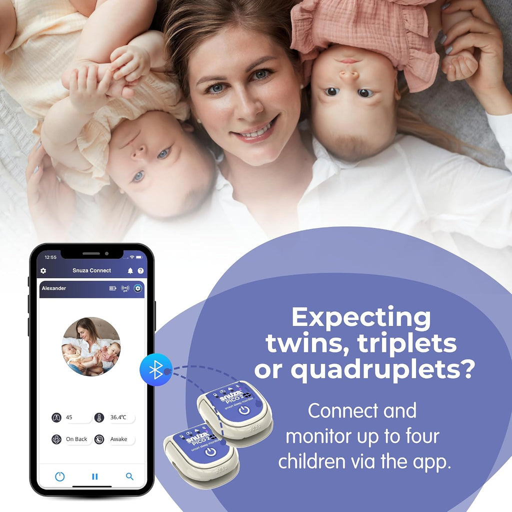 Snuza Pico 2 – Smart Sleep Monitor | Connect to App Or Use As Standalone Device | Tracks Movement, Sleep Patterns, Body Position & Skin Temperature | Real-Time Alerts for Safer Sleeping