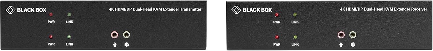 Black Box KVM Extender Over CATx - 4K, Dual-Head, HDMI/Displayport