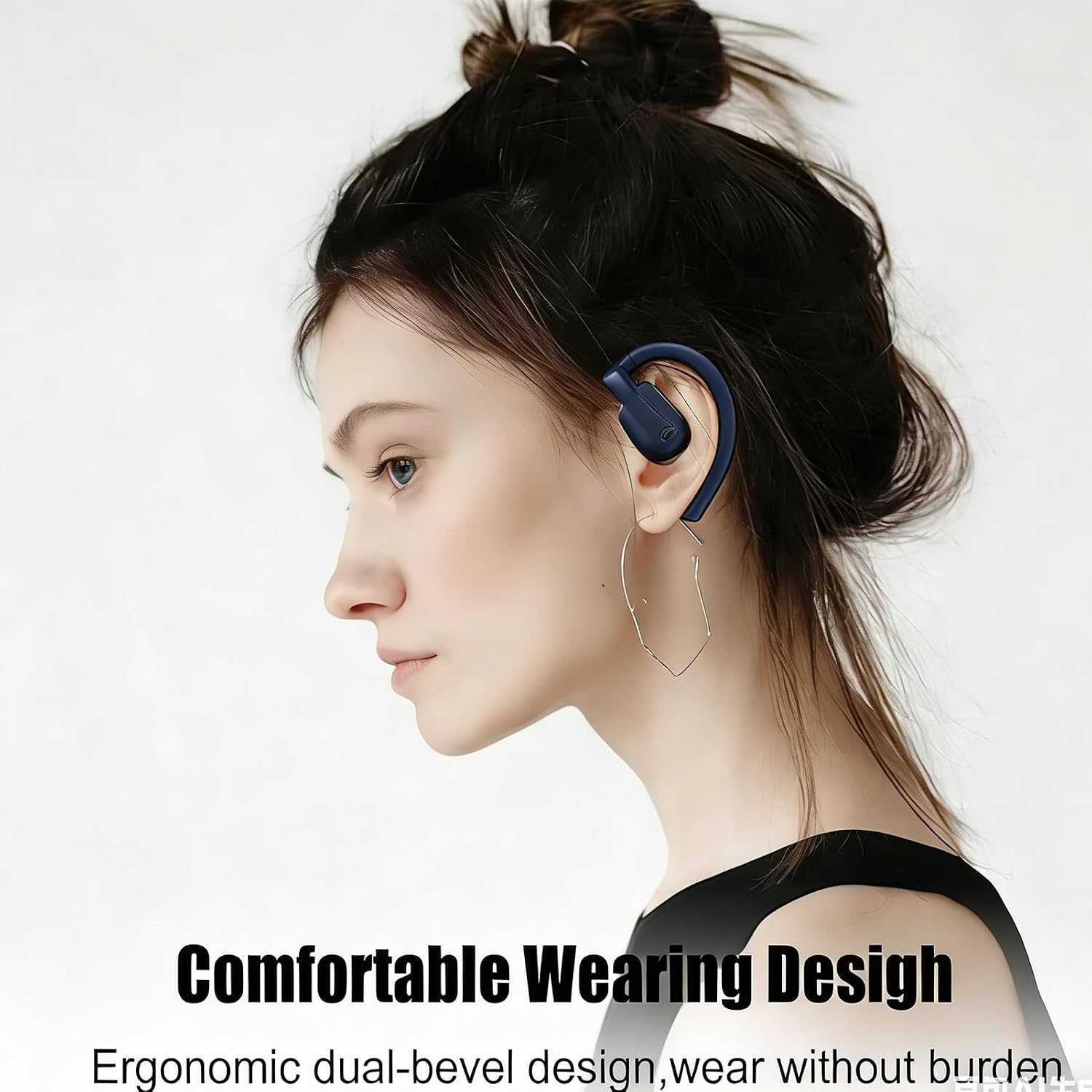 Open Ear Headphones Wireless Bluetooth 5.4 Open Ear Earbuds Wireless Headphones Bluetooth Touch Control Air Conduction Stereo Sound with 15.4mm Drivers Open Ear Headphones 80H Playtime Workout wite