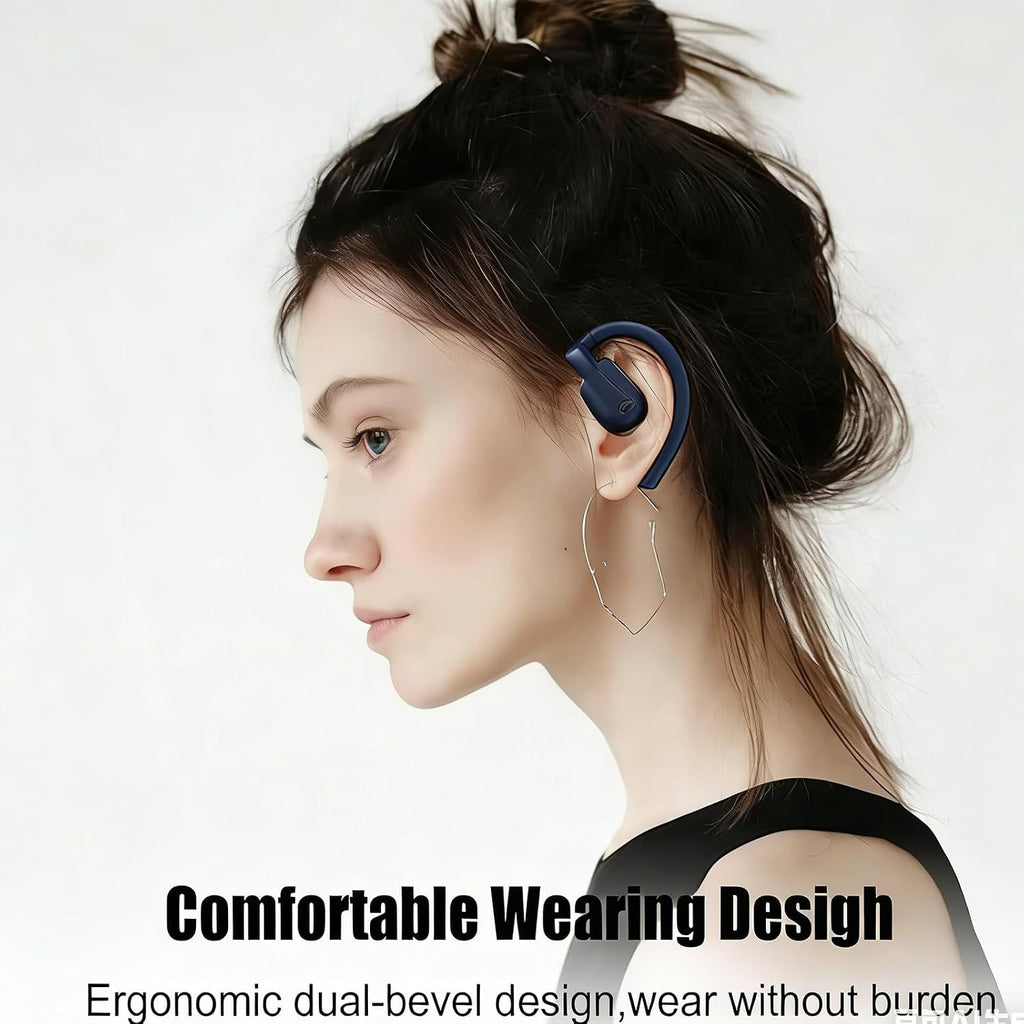 Open Ear Headphones Wireless Bluetooth 5.4 Open Ear Earbuds Wireless Headphones Bluetooth Touch Control Air Conduction Stereo Sound with 15.4mm Drivers Open Ear Headphones 80H Playtime Workout black