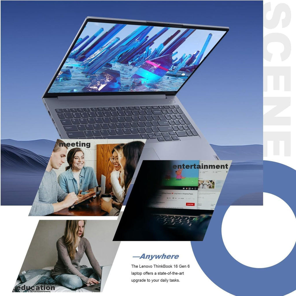 Lenovo ThinkBook 16 G7 16' WUXGA FHD+ Business Laptop, Powerful Ryzen 5 7533HS (Beat i7-1355U), 16GB DDR5 RAM, 1TB PCIe SSD, Fingerprint, HDMI, SD Card Reader, RJ-45, Wi-Fi 6, BT5.3 Windows 11 Pro