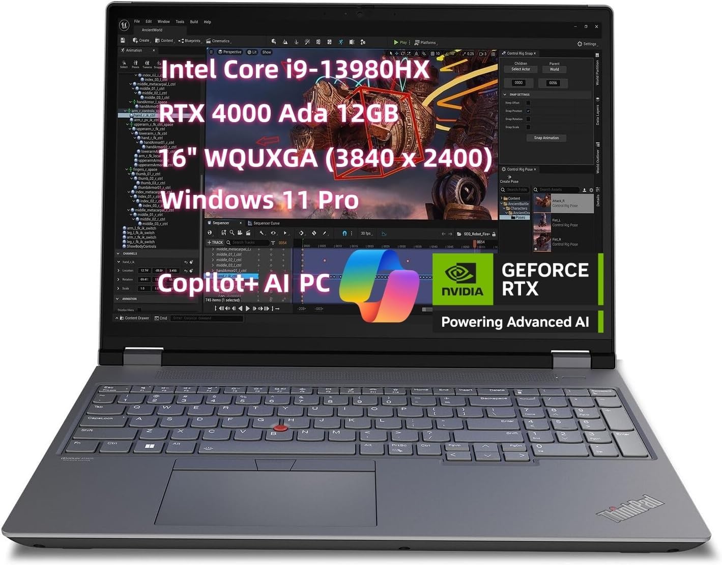 NewLenovo ThinkPad P16 Gen 2 Mobile Workstation (16' WQUXGA (3840 x 2400) Inte.l Core i9-13980HX 24 Core, 64GB RAM 1TB SSD, NVIDI.A RTX 4000 Ada 12GB) Laptop for Engineer Designer Architect Win 11 Pro