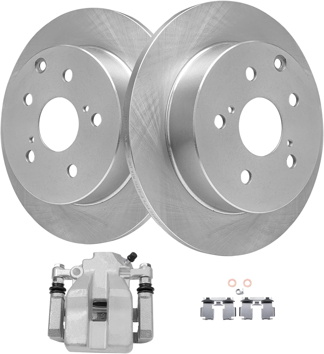 Detroit Axle - 11.06' Rear Disc Brake Rotors + Passenger Side Brake Caliper Replacement for 2010-2012 Lexus HS250H - 3pc Set