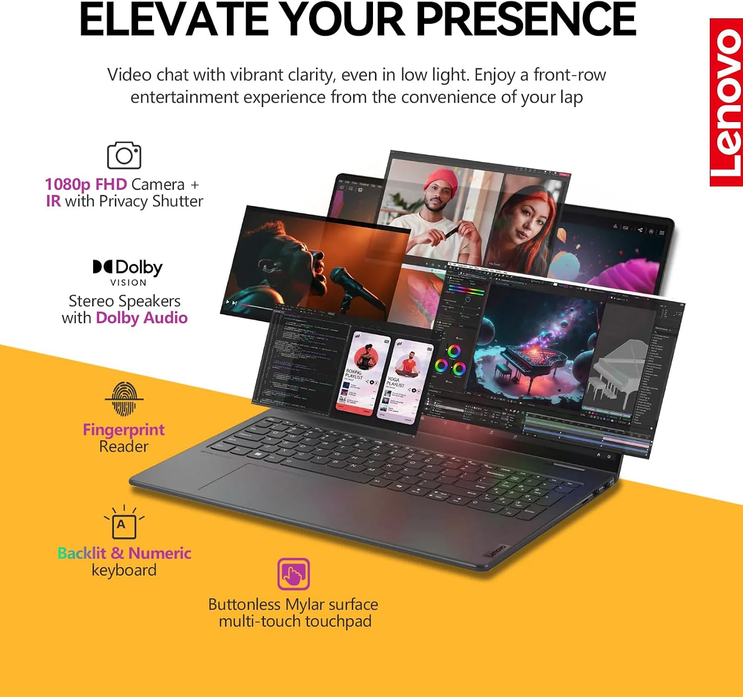 Lenovo 2025 Yoga 7i 2 in 1 Laptop Touchscreen, 16' FHD+ 360 Foldable Touch Screen Convertible, Intel Core Ultra 7, 16GB DDR5 RAM 1TB SSD+512GB PSSD, Windows 11 Pro|Backlit|Fingerprint|YGYTEaccessory