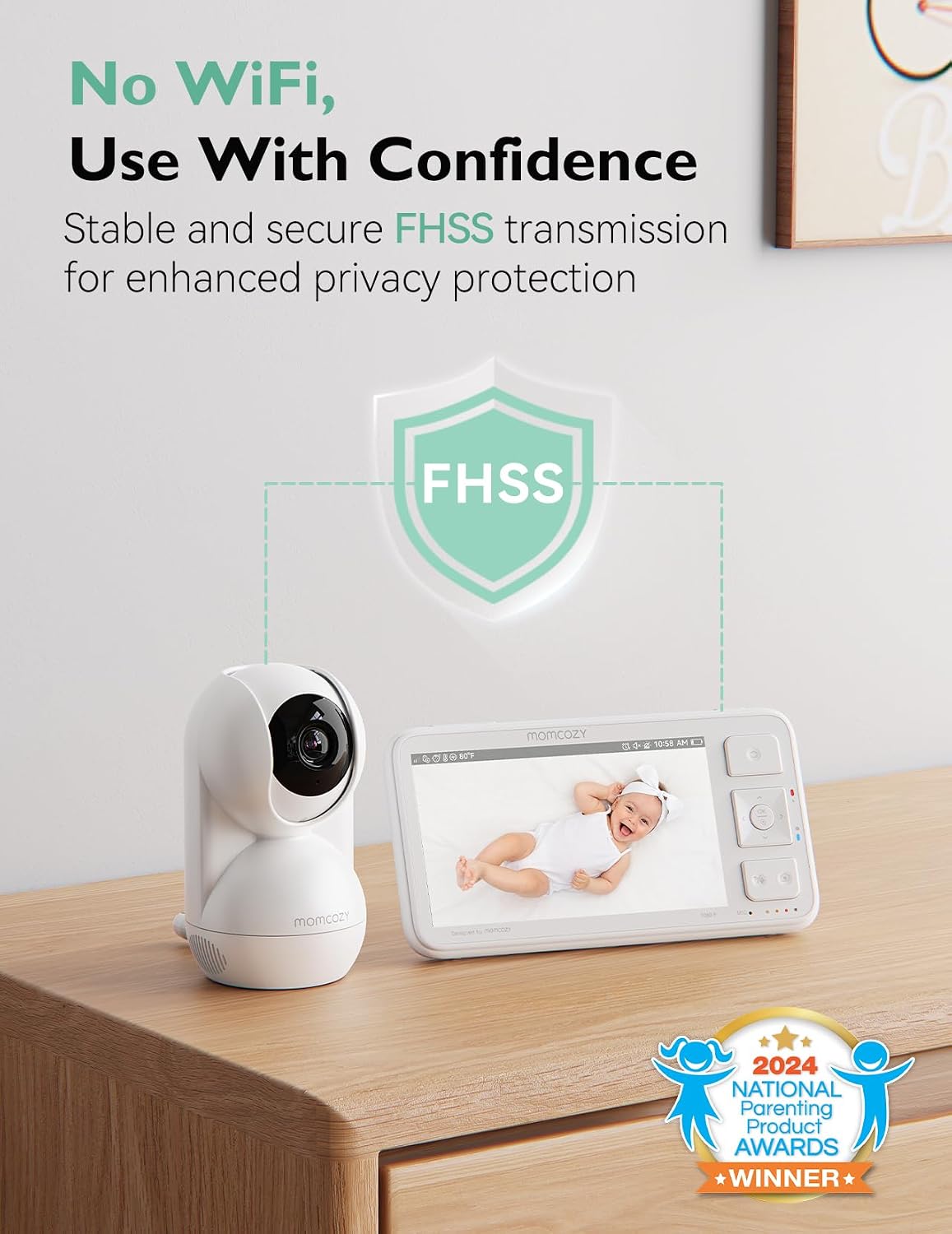 Momcozy Video Baby Monitor 5.5' 1080P Full HD with Camera No WiFi Baby Monitor BM03 Add-On Camera Unit