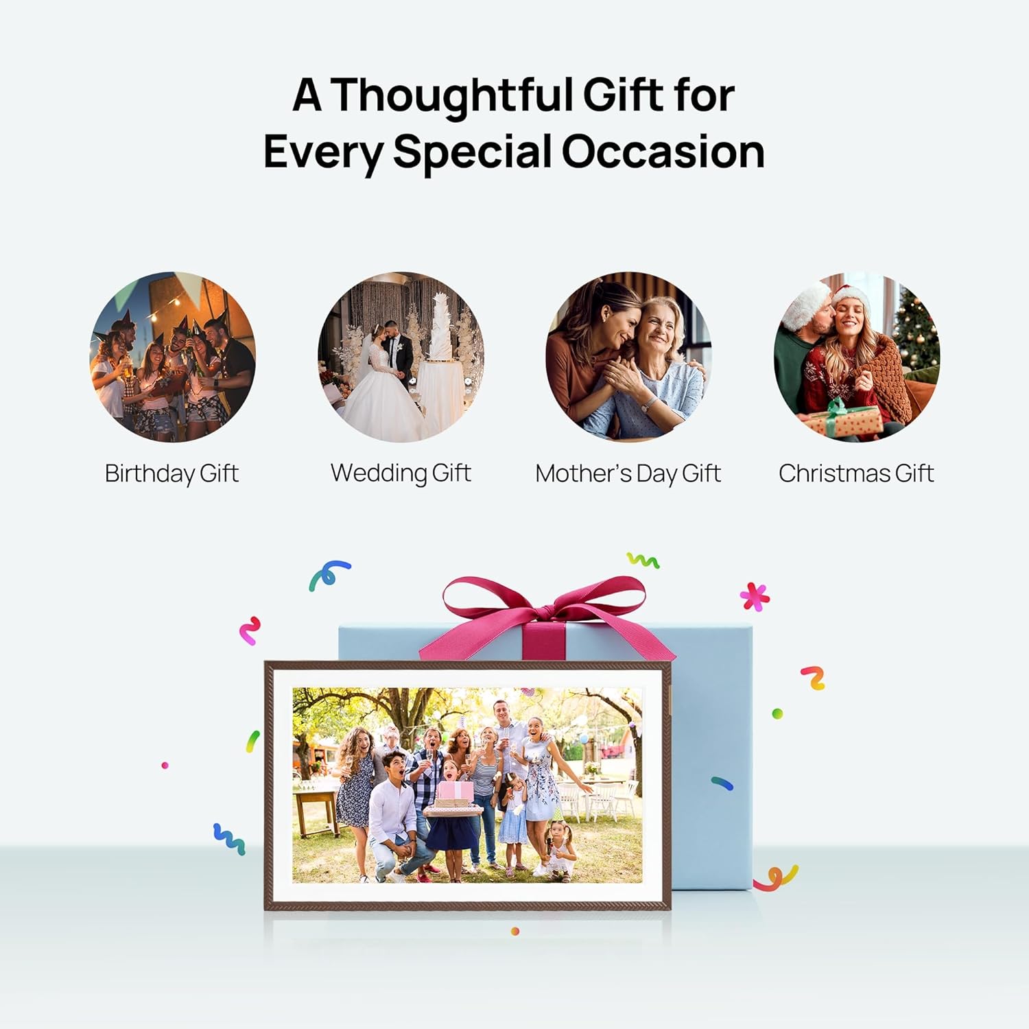 ARZOPA 15.6' Large Digital Picture Frame Free Cloud Storage No Subscription 1920X1080 FHD Touchscreen Anti-Glare Electric Photo Frame Slideshow Custom Gift Mode for Family and Friends