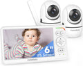 HelloBaby Baby Monitor with Floor Stand, World First 6'' IPS Screen Baby Camera Monitor, No WiFi and 30-Hour Battery Life, 178° Wide Viewing Angle, HelloBaby Monitor HB6560 with Camera and Audio