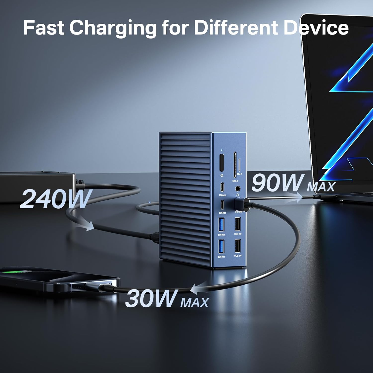 ACASIS Thunderbolt 4 Dock 21-IN-140gbps for MacBook Pro Docking Station Dual Monitor, 8K60Hz HDMI 2.5 GbE Ethernet SD/TF 4.010Gbps 7*USB C/A, 3.5mm Audio, 40Gbps Dock for Mac/Dell/HP/Lenovo/ThinkPad