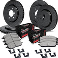 R1 Concepts Front and Rear Brake Kit Fits 2007-2020 Cadillac Escalade, Chevrolet Tahoe, GMC Yukon| Off-Road/Tow Pads, Drilled Slotted Rotors| Hardware| 13.0' Front & 13.6' Rear