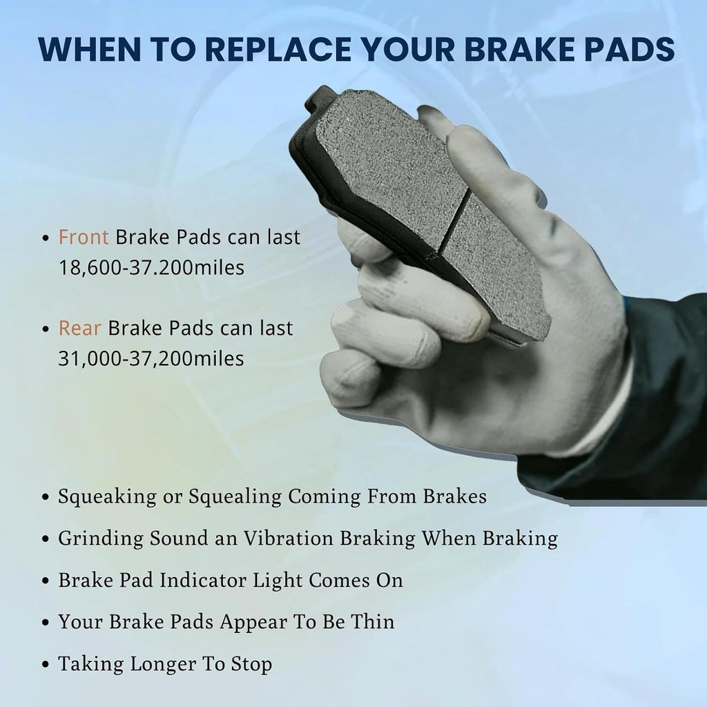 Front Brakes and Rotors Kit Semi-Metallic Brake Pads and Rotors fits Ford Fiesta 2011 2012 2013 2014 2015 2016 2017 2018 2019 1.6L l4, fits Ford Fiesta 2014 2015 2016 2017 1.0L l3