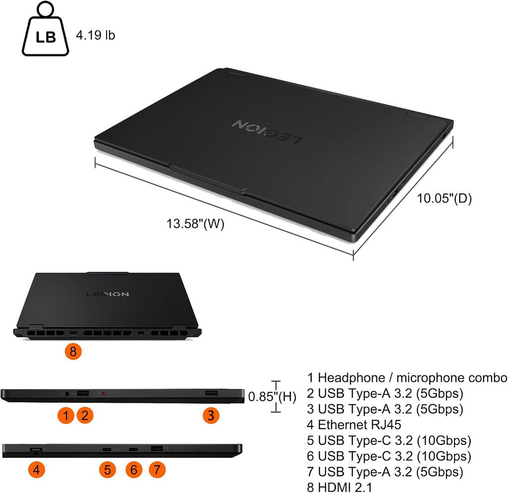 Lenovo Legion 5i AI-Powered Gaming Laptop 15.1' WQXGA 2560x1600 OLED 165Hz Intel 24-core i9-14900HX 32GB DDR5 1TB SSD GeForce RTX 5070 (Up to 798 AI Tops) RGB Backlit Win11Pro ICP Hub