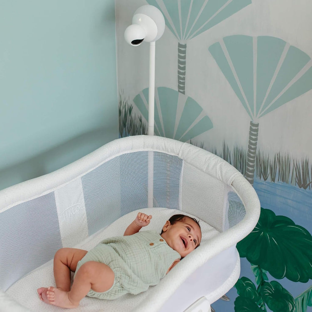 Nanobebe Smart Baby Monitor 360° 1080p HD Camera with Monitor Floor Stand Accessory, Adjustable Height, Stable Weighted Base