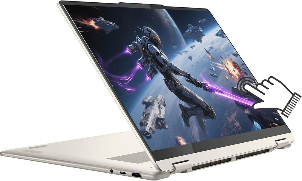 Lenovo Yoga 7 2-in-1 Laptop, 16' IPS Glass AMD Ryzen™ AI 5 340 Processor (2.00 GHz up to 4.80 GHz) 16 GB LPDDR5X-7500MT/s 1 TB SSD M.2 2242 PCIe Gen4 16' WUXGA (1920 x 1200)