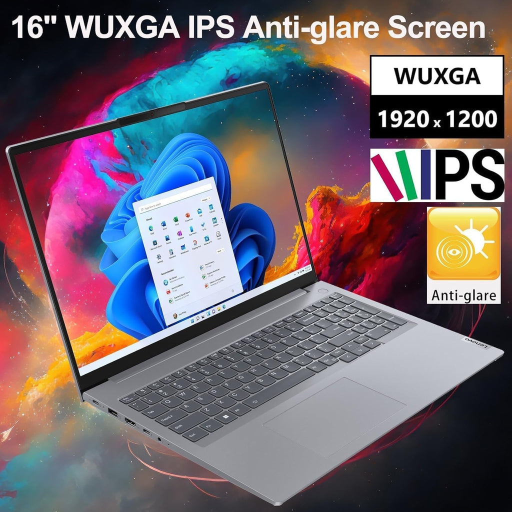 Lenovo ThinkBook 16 G7 16' WUXGA FHD+ Business Laptop, Powerful Ryzen 5 7533HS (Beat i7-1355U), 16GB DDR5 RAM, 1TB PCIe SSD, Fingerprint, HDMI, SD Card Reader, RJ-45, Wi-Fi 6, BT5.3 Windows 11 Pro