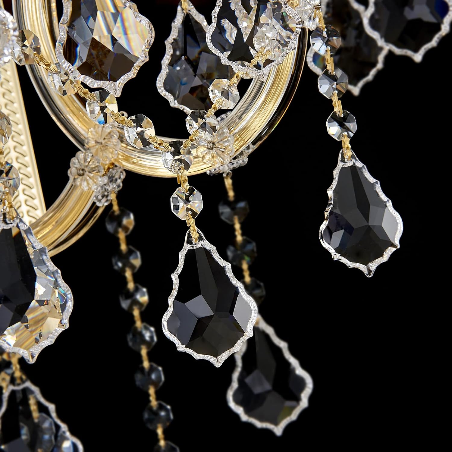 Modern Crystal Wall Sconce Lights- 6 Light Maria Theresa Crystal Wall Sconces Lighting Gold Wall Lamp Chandelier Light Fixtures for Living Room Wall Sconce Light Wall Mounted Lamp Indoor