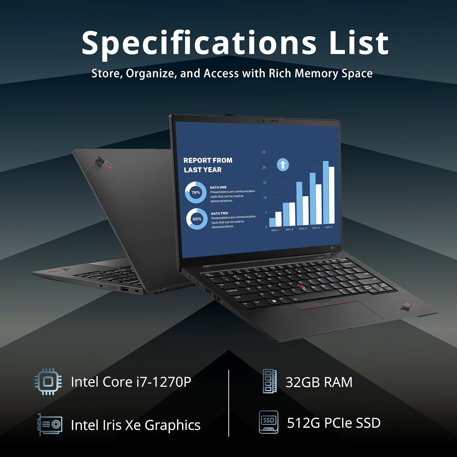 Lenovo 2022 Thinkpad X1 Carbon 14.0' WUXGA 60Hz Touchscreen Business Laptop, 12th Gen Intel Core i7-1270P, 32GB RAM, 512GB PCIe SSD, Intel Iris Xe Graphics, Win11 Pro, Black, 32GB Hotface USB Card