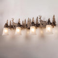 TOCHIC Rustic Bathroom Light Fixtures Over Mirror, 4 Lights Farmhouse Log Cabin Vanity Lights for Bathroom, Western Deer Sconces Bath Vanity Wall Lighting for Mirror Cabinet, Powder Room, 36' L