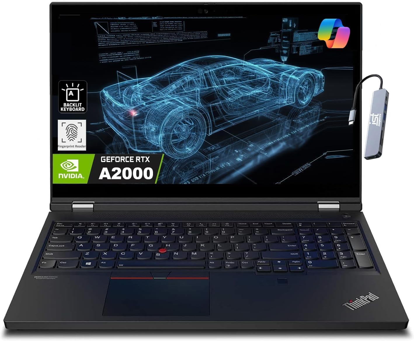 Lenovo ThinkPad P15 Mobile Workstation (15.6' FHD, NVIDIA RTX A2000 4GB, Intel 8-Core i7-11850H, 64GB RAM, 2TB SSD), Laptop for Designer, Architect, Engineer, IST HUB, Backlit, Win 11 Pro
