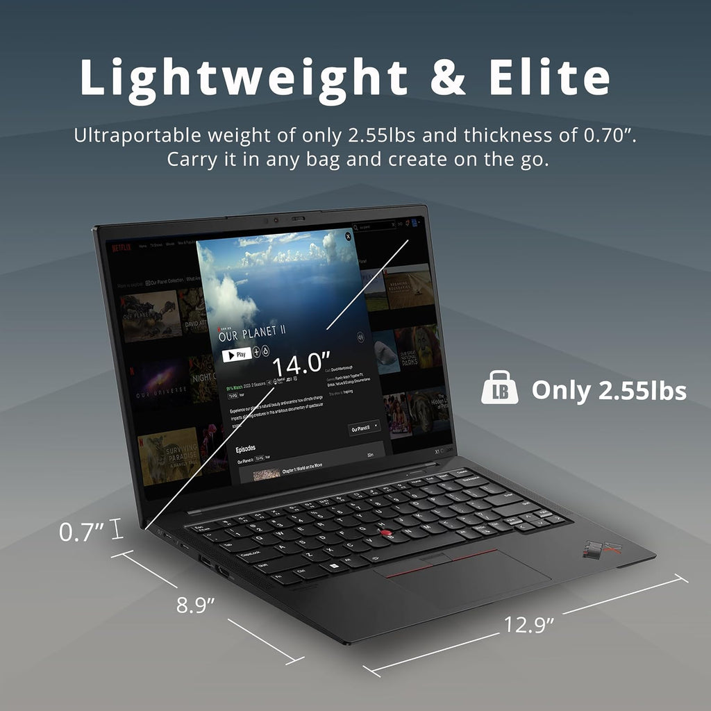 Lenovo 2022 Thinkpad X1 Carbon Gen 10 14.0' WUXGA Touchscreen Business Laptop, Intel Core i7-1260P, 16GB RAM, 1TB PCIe SSD, Intel Iris Xe Graphics, Win 11 Pro, Black, 32GB Hotface USB Card