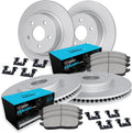 R1 Concepts Front and Rear Brake Kit Fits 2013-2018 Lexus ES300h, ES350, Toyota Avalon; 2012-2017 Toyota Camry| Ceramic Pads, Blank Rotors| Hardware| 11.7' Front & 11.1' Rear