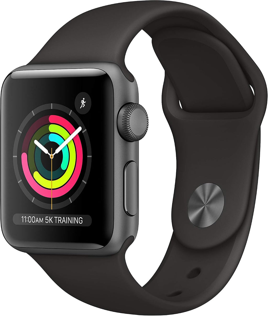 Apple Watch Series 3 [GPS 38mm] Smart Watch w/Space Gray Aluminum Case & Black Sport Band. Fitness & Activity Tracker, Heart Rate Monitor, Retina Display, Water Resistant