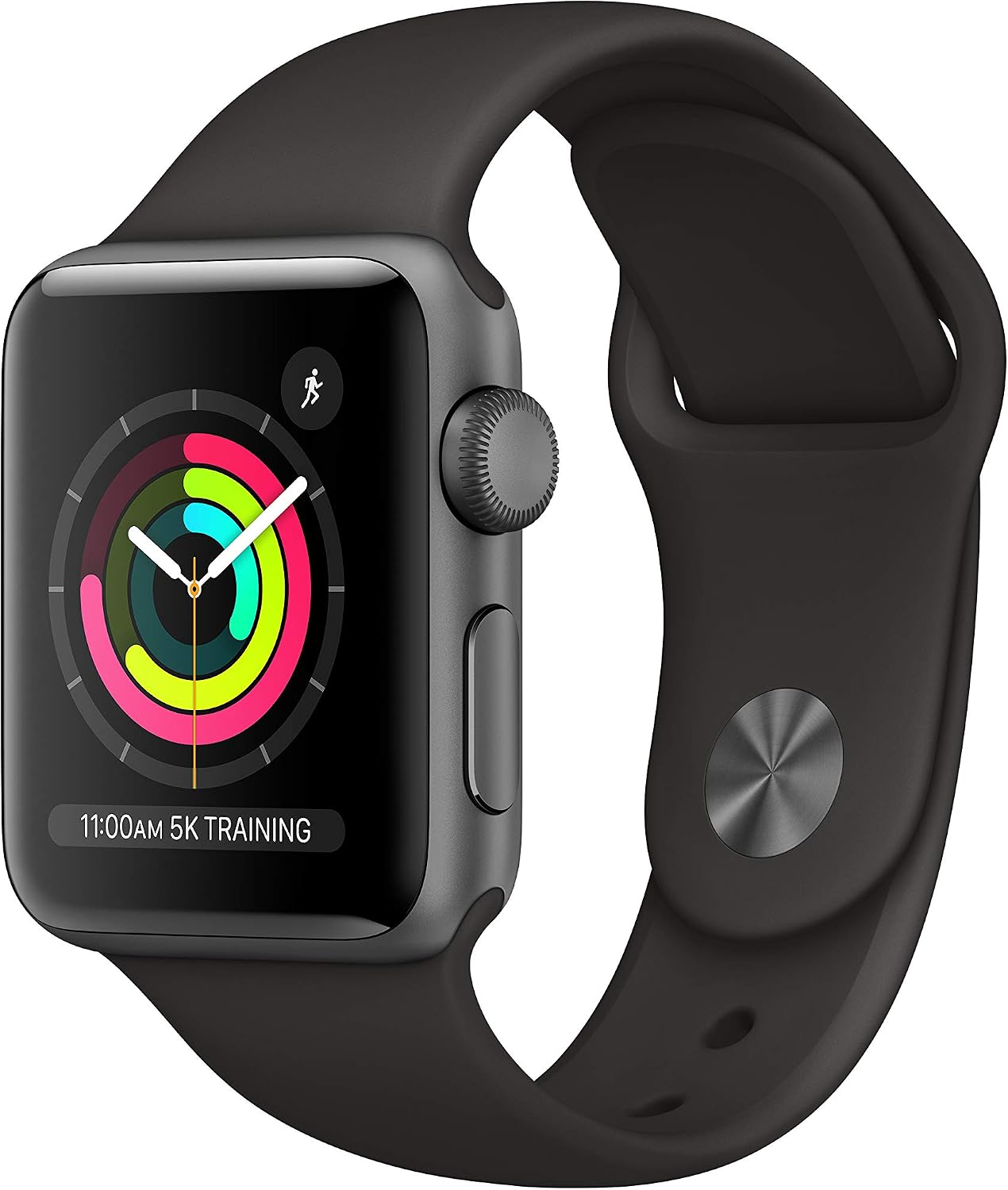Apple Watch Series 3 [GPS 38mm] Smart Watch w/Space Gray Aluminum Case & Black Sport Band. Fitness & Activity Tracker, Heart Rate Monitor, Retina Display, Water Resistant
