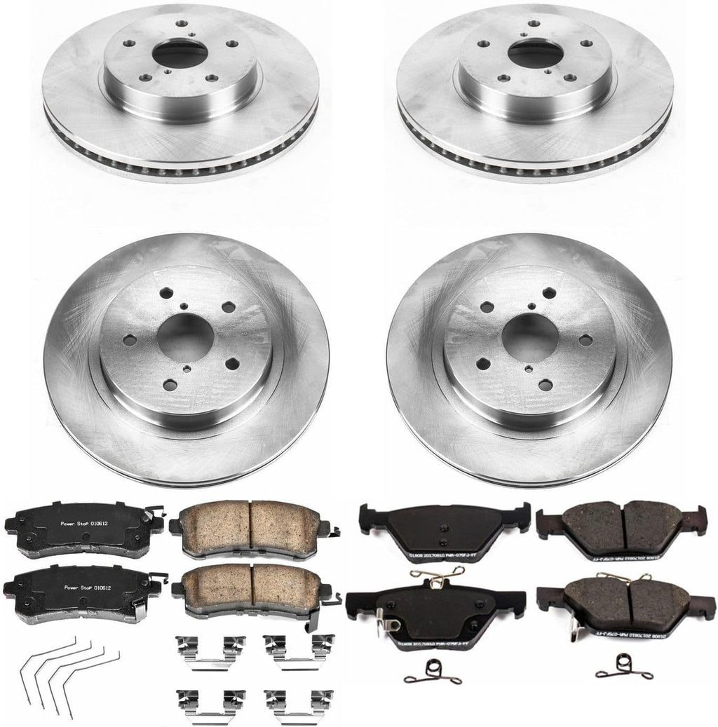 PowerStop Front and Rear Brake Kit for Subaru Legacy 2016-19 - Z17 Ceramic Brake Pads & Disc Rotors Replacement, KOE7357
