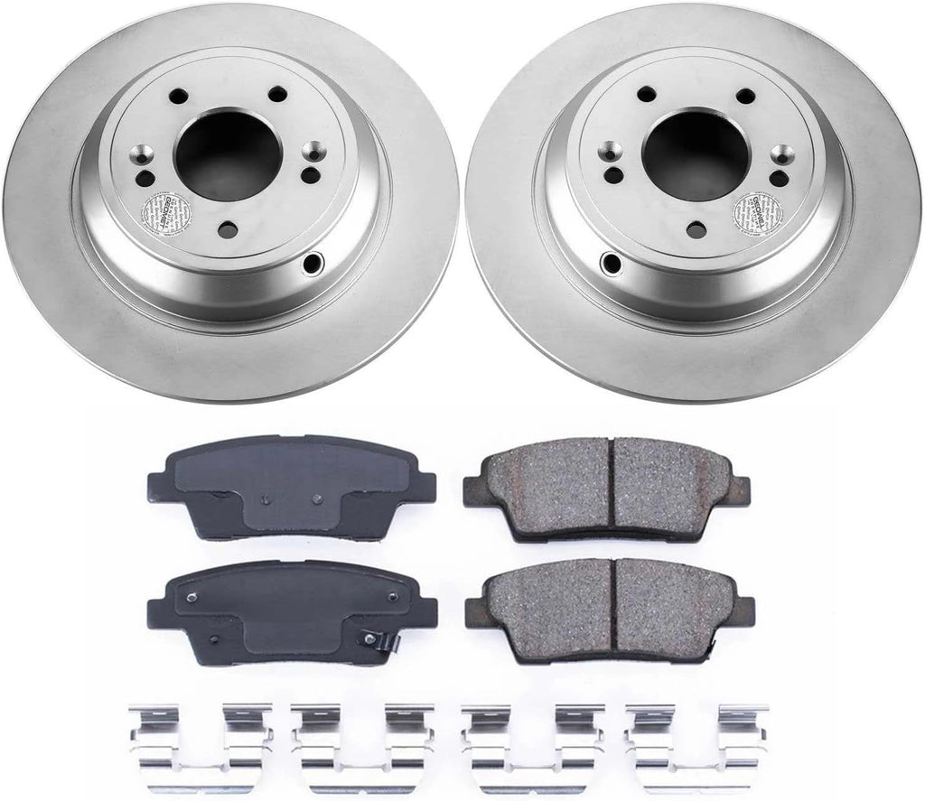 PowerStop Rear Brake Kit for Genesis G80 2017-20 |Hyundai Genesis 2010-16 |Kia K900 2015-17 - Fully-Coated Disc Rotors with Z17 Ceramic Brake Pads Replacement, CRK5848